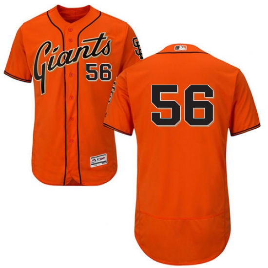 Men's Majestic San Francisco Giants 56 Tony Watson Orange Alternate Flex Base Authentic Collection MLB Jersey