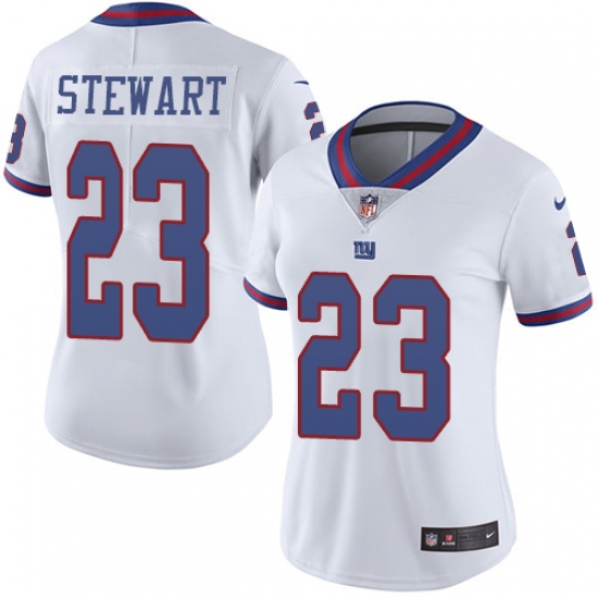 Women's Nike New York Giants 23 Jonathan Stewart Limited White Rush Vapor Untouchable NFL Jersey