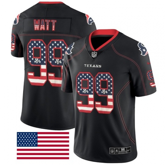 Men's Nike Houston Texans 99 J.J. Watt Limited Black Rush USA Flag NFL Jersey