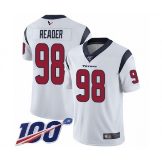 Men's Houston Texans 98 D.J. Reader White Vapor Untouchable Limited Player 100th Season Football Jersey