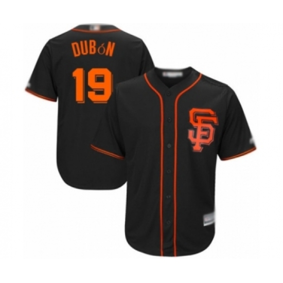 Youth San Francisco Giants 19 Mauricio Dubon Authentic Black Alternate Cool Base Baseball Player Jersey