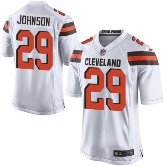 Men's Nike Cleveland Browns 29 Duke Johnson Game White NFL Jersey