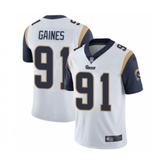 Men's Los Angeles Rams 91 Greg Gaines White Vapor Untouchable Limited Player Football Jersey