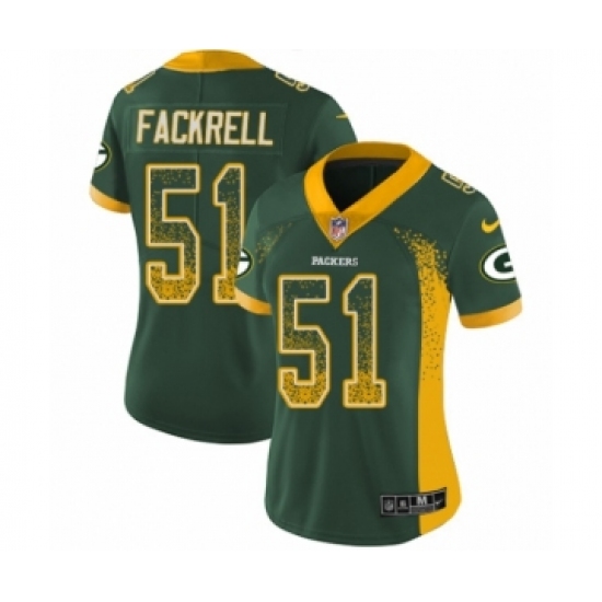 Women's Nike Green Bay Packers 51 Kyler Fackrell Limited Green Rush Drift Fashion NFL Jersey