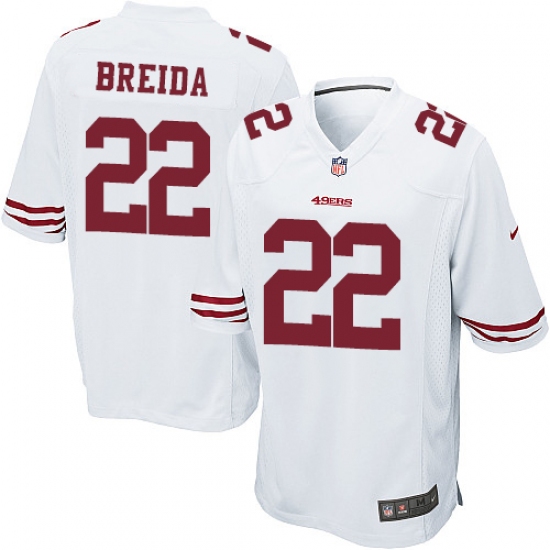 Men's Nike San Francisco 49ers 22 Matt Breida Game White NFL Jersey