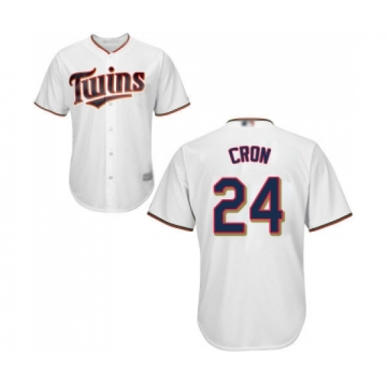 Youth Minnesota Twins 24 C. J. Cron Replica White Home Cool Base Baseball Jersey