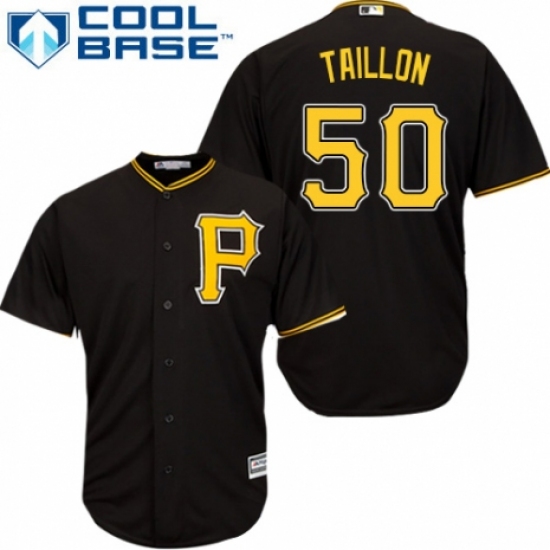 Youth Majestic Pittsburgh Pirates 50 Jameson Taillon Replica Black Alternate Cool Base MLB Jersey