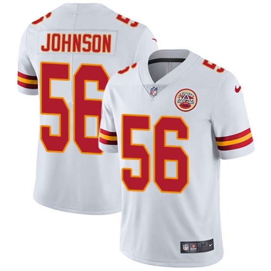 Youth Nike Kansas City Chiefs 56 Derrick Johnson White Vapor Untouchable Limited Player NFL Jersey