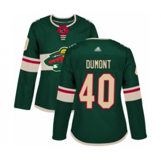 Women's Minnesota Wild 40 Gabriel Dumont Authentic Green Home Hockey Jersey