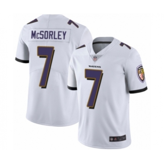 Men's Baltimore Ravens 7 Trace McSorley White Vapor Untouchable Limited Player Football Jersey