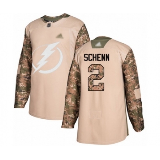 Youth Tampa Bay Lightning 2 Luke Schenn Authentic Camo Veterans Day Practice Hockey Jersey