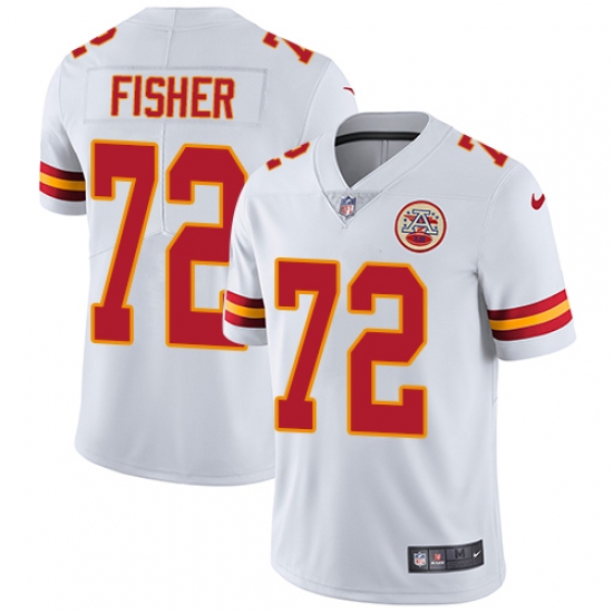 Youth Nike Kansas City Chiefs 72 Eric Fisher White Vapor Untouchable Limited Player NFL Jersey
