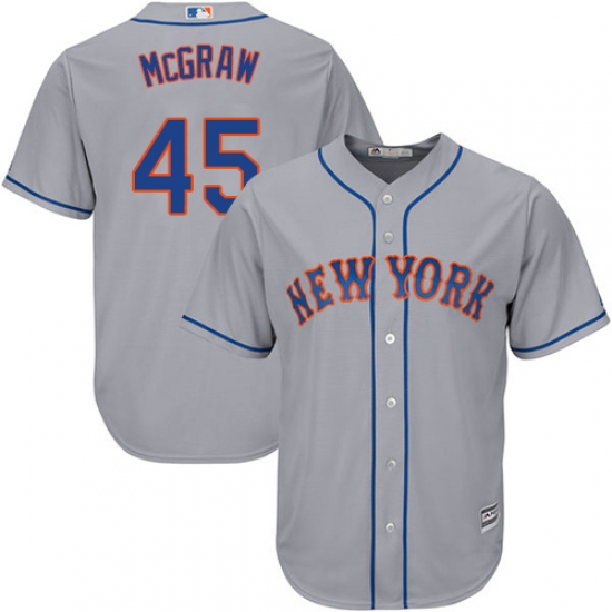 Youth Majestic New York Mets 45 Tug McGraw Authentic Grey Road Cool Base MLB Jersey