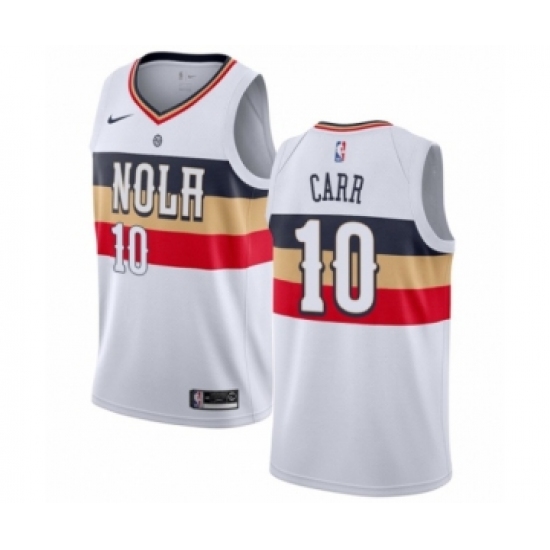 Women's Nike New Orleans Pelicans 10 Tony Carr White Swingman Jersey - Earned Edition