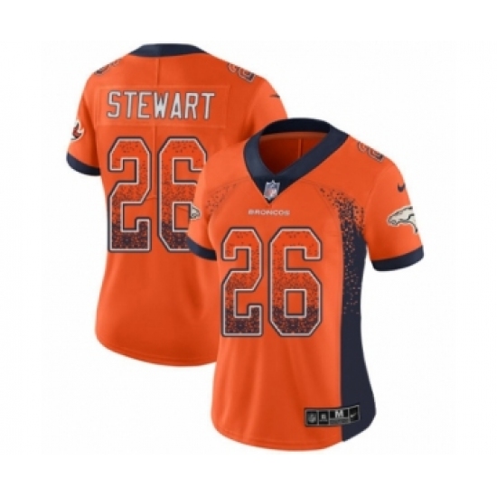 Women's Nike Denver Broncos 26 Darian Stewart Limited Orange Rush Drift Fashion NFL Jersey
