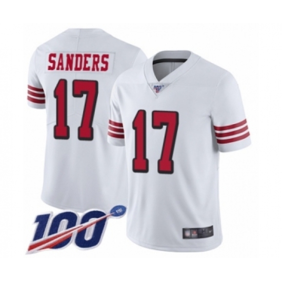 Youth San Francisco 49ers 17 Emmanuel Sanders Limited White Rush Vapor Untouchable 100th Season Football Jersey
