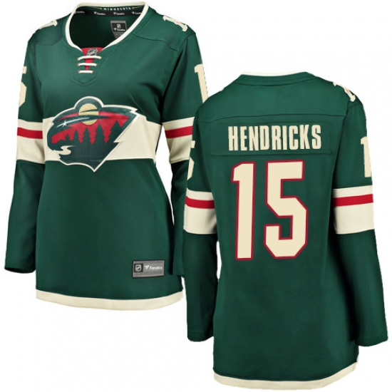 Women's Minnesota Wild 15 Matt Hendricks Authentic Green Home Fanatics Branded Breakaway NHL Jersey