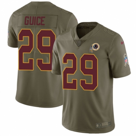 Men's Nike Washington Redskins 29 Derrius Guice Limited Olive 2017 Salute to Service NFL Jersey