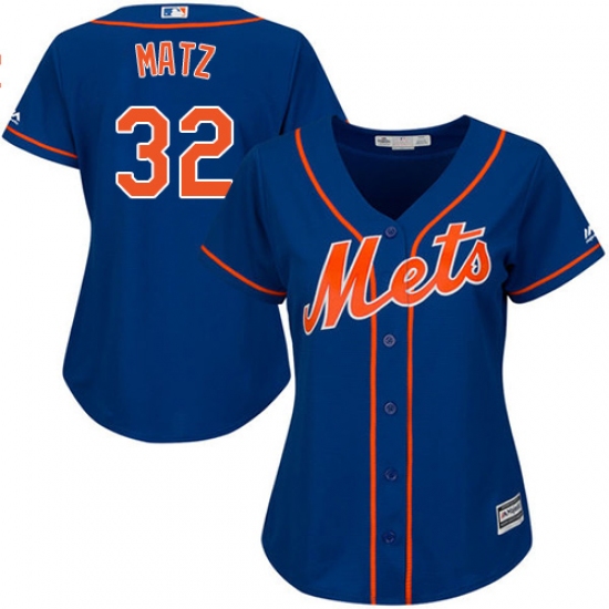 Women's Majestic New York Mets 32 Steven Matz Authentic Royal Blue Alternate Home Cool Base MLB Jersey