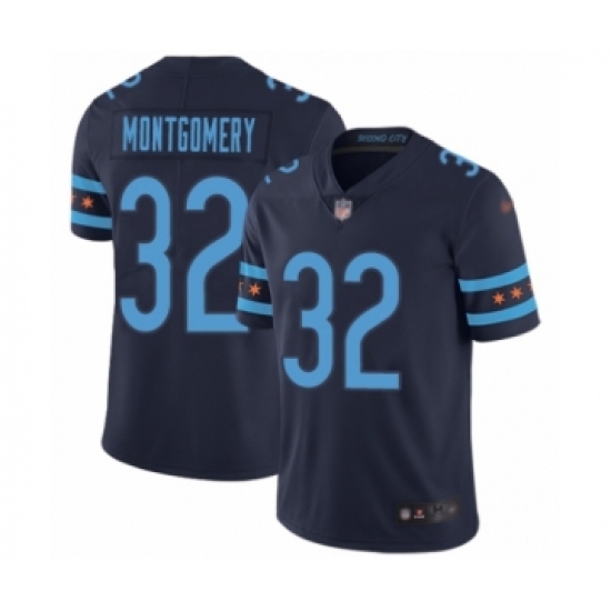 Youth Chicago Bears 32 David Montgomery Limited Navy Blue City Edition Football Jersey