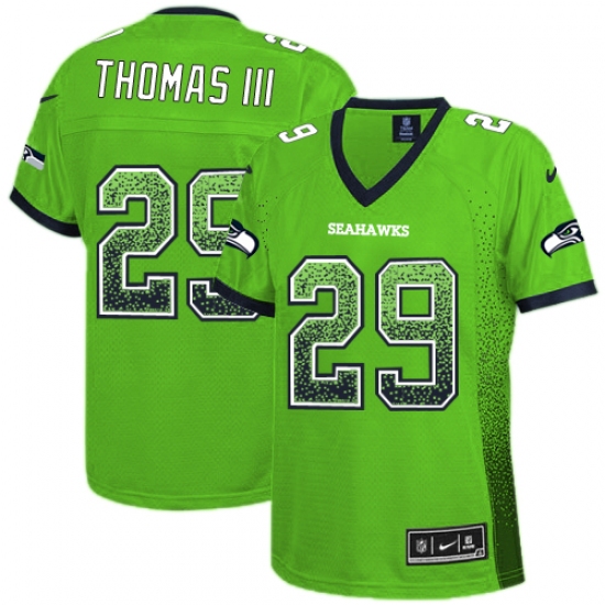 Women's Nike Seattle Seahawks 29 Earl Thomas III Elite Green Drift Fashion NFL Jersey