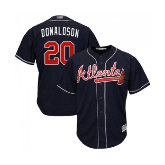 Men's Atlanta Braves 20 Josh Donaldson Replica Blue Alternate Road Cool Base Baseball Jersey