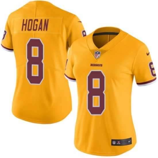 Women's Nike Washington Redskins 8 Kevin Hogan Limited Gold Rush Vapor Untouchable NFL Jersey