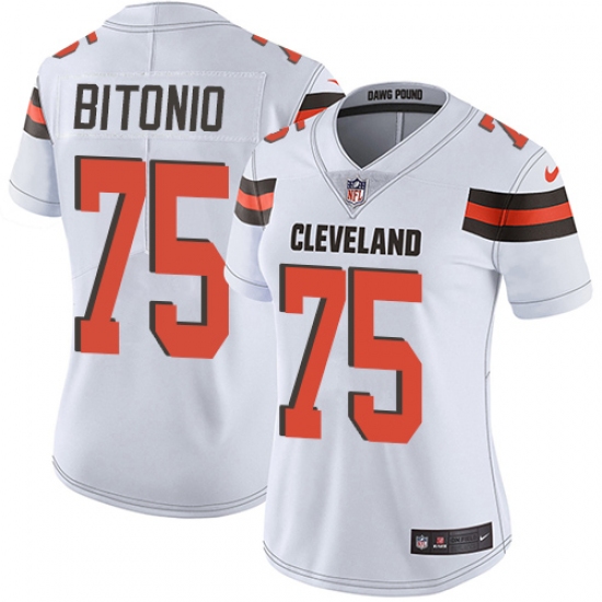 Women's Nike Cleveland Browns 75 Joel Bitonio White Vapor Untouchable Limited Player NFL Jersey