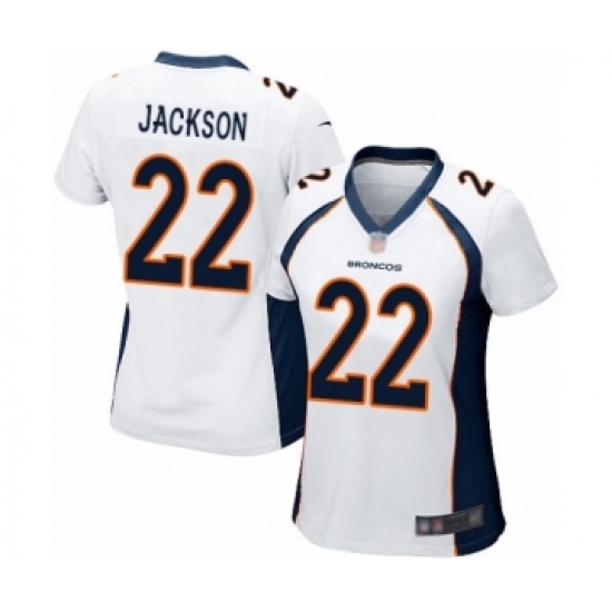 Women's Denver Broncos 22 Kareem Jackson Game White Football Jersey