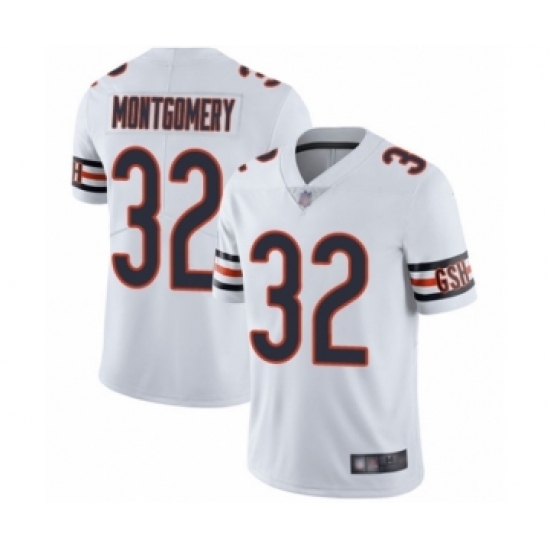 Men's Chicago Bears 32 David Montgomery White Vapor Untouchable Limited Player Football Jersey