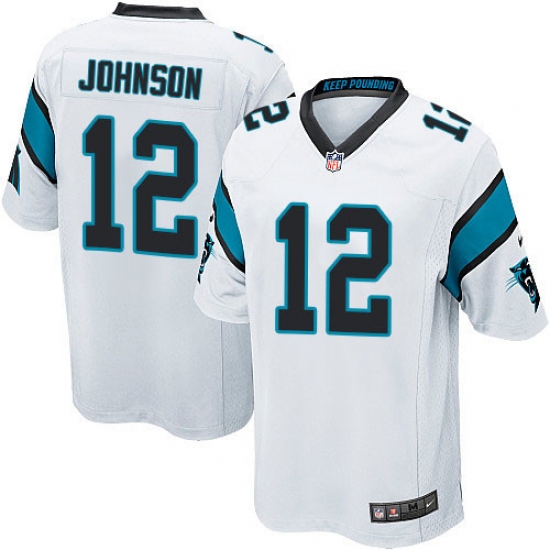 Men's Nike Carolina Panthers 12 Charles Johnson Game White NFL Jersey