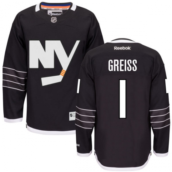 Men's Reebok New York Islanders 1 Thomas Greiss Premier Black Third NHL Jersey