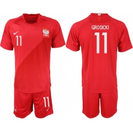 Poland 11 Grosicki Away Soccer Country Jersey