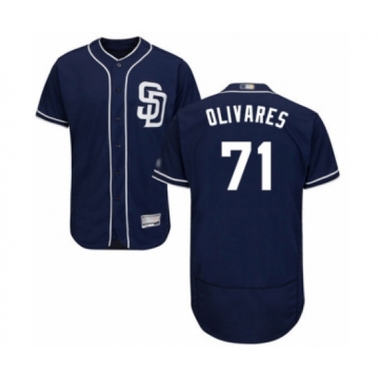 Men's San Diego Padres 71 Edward Olivares Navy Blue Alternate Flex Base Authentic Collection Baseball Player Jersey