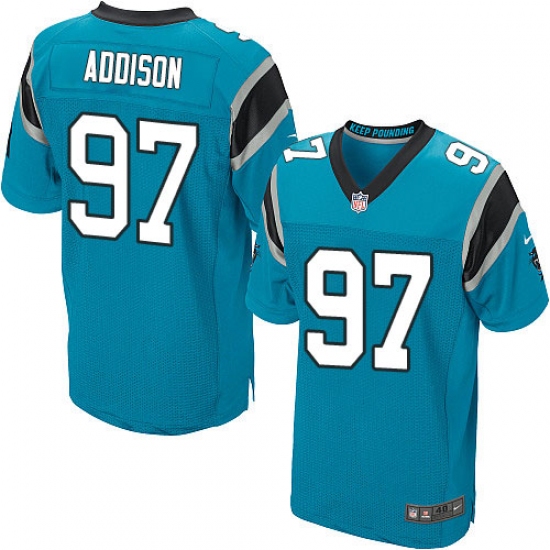 Men's Nike Carolina Panthers 97 Mario Addison Elite Blue Alternate NFL Jersey