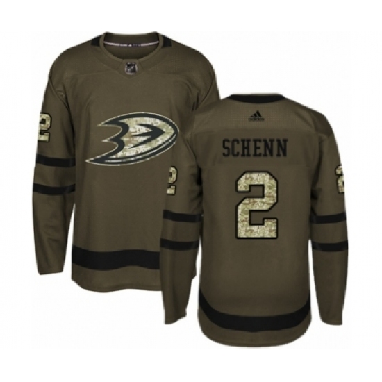 Men's Adidas Anaheim Ducks 2 Luke Schenn Authentic Green Salute to Service NHL Jersey