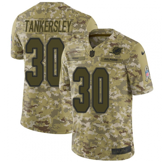 Men's Nike Miami Dolphins 30 Cordrea Tankersley Limited Camo 2018 Salute to Service NFL Jersey