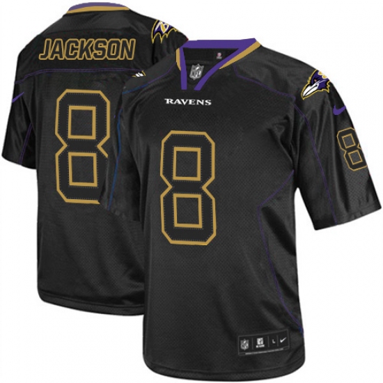 Men's Nike Baltimore Ravens 8 Lamar Jackson Elite Lights Out Black NFL Jersey