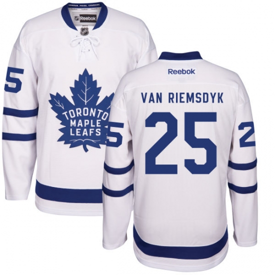 Men's Reebok Toronto Maple Leafs 25 James Van Riemsdyk Authentic White Away NHL Jersey