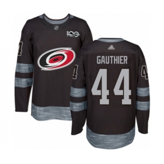 Men's Carolina Hurricanes 44 Julien Gauthier Authentic Black 1917-2017 100th Anniversary Hockey Jersey