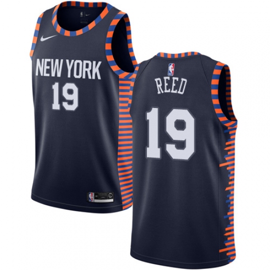 Women's Nike New York Knicks 19 Willis Reed Swingman Navy Blue NBA Jersey - 2018 19 City Edition