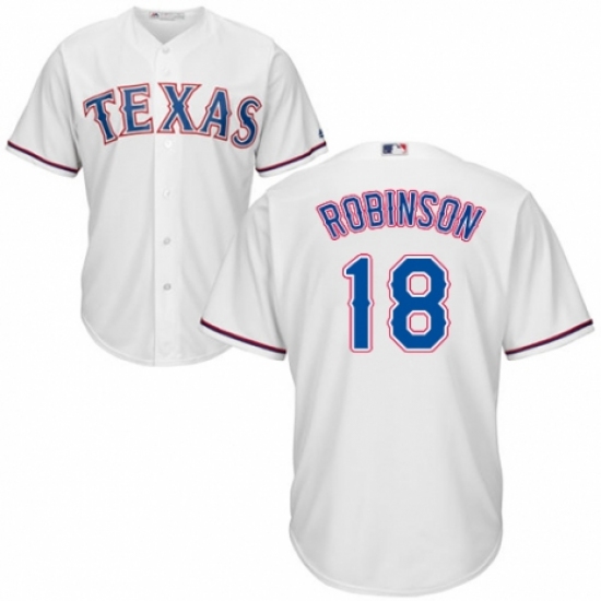 Youth Majestic Texas Rangers 18 Drew Robinson Authentic White Home Cool Base MLB Jersey