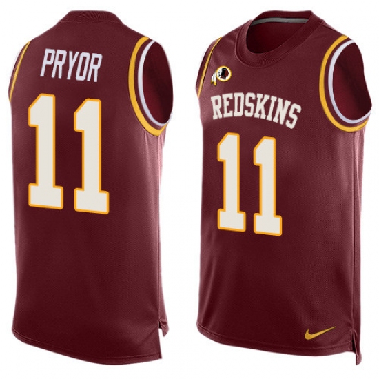 Men's Nike Washington Redskins 11 Terrelle Pryor Limited Red Player Name & Number Tank Top NFL Jersey