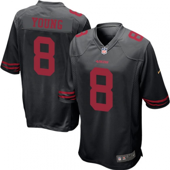 Men's Nike San Francisco 49ers 8 Steve Young Game Black NFL Jersey