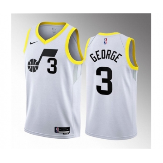 Men's Utah Jazz 3 Keyonte George White 2023 Draft Association Edition Stitched Basketball Jersey