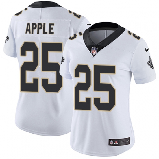 Women's Nike New Orleans Saints 25 Eli Apple White Vapor Untouchable Limited Player NFL Jersey