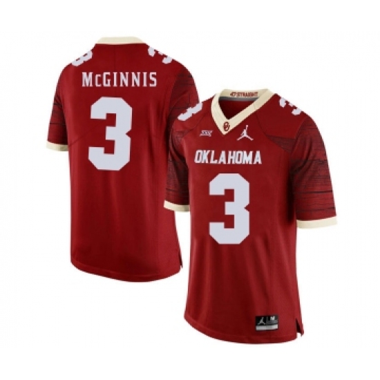 Oklahoma Sooners 3 Connor McGinnis Red 47 Game Winning Streak College Football Jersey