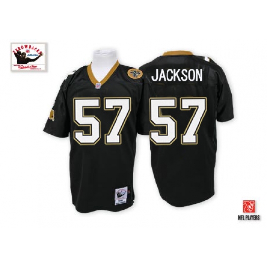 Mitchell And Ness New Orleans Saints 57 Rickey Jackson Black Authentic NFL Jersey