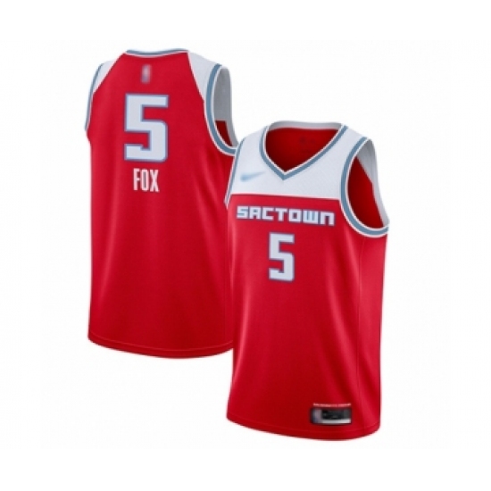 Youth Sacramento Kings 5 De'Aaron Fox Swingman Red Basketball Jersey - 2019 20 City Edition