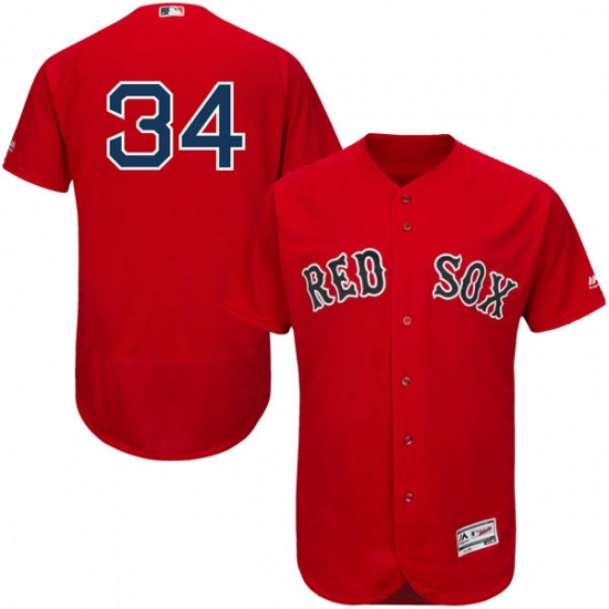 Men's Majestic Boston Red Sox 34 David Ortiz Red Alternate Flex Base Authentic Collection MLB Jersey